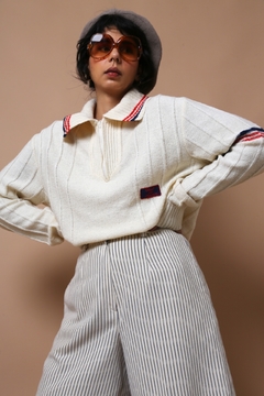 tricot marinheiro textura gola vintage - loja online