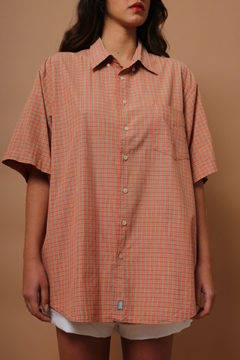camisa xadrez laranja ampla vintage - comprar online