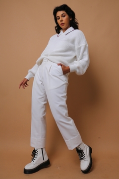 Imagem do calça alfaiataria cintura alta branca