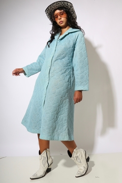 casaco robe matelassê Jackie azul 60’s - loja online