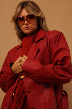 Imagem do Blazer couro vermelho 70’s vintage