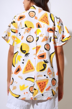camisa frutas vintage 100 % algodao na internet