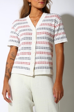 blusa Sharon Tate 70’s malha tricot textura - comprar online