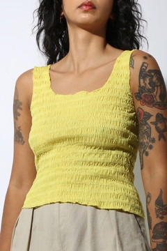 blusa elastico limao siciliano - comprar online