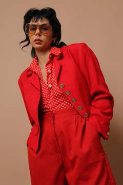blazer cropped ombreira vermelho