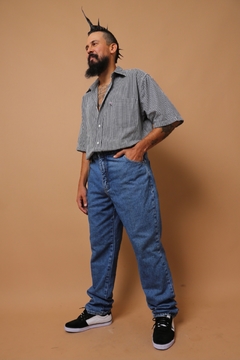 calça jeans azul grossa vintage - Capichó Brechó
