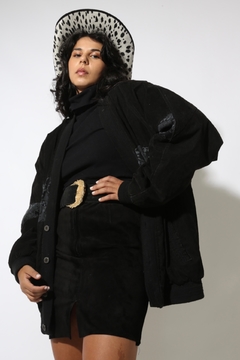 Jaqueta bomber rayon tipo veludo forrada vintage - comprar online