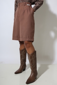 bermuda cintura alta marrom vintage - comprar online