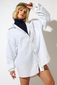 camisa oversize branca manga bufante - loja online