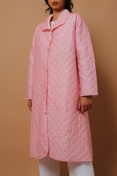 Robe matelasse rosa acetinado vintage - comprar online