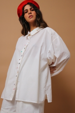camisa alfaiataria vintage bordada gotas - loja online