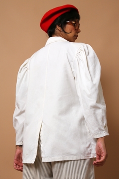 Imagem do blazer estilo linho ombreira manga bufante