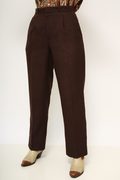 Calça cintura alta marrom vintage - loja online