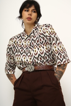 Camisa onça viscose vintage