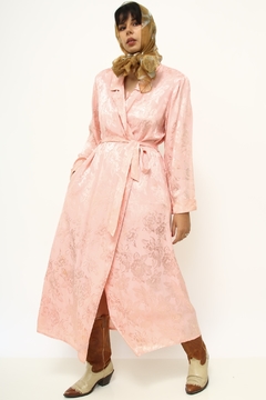 Robe rosa vintage longo ombreira - loja online