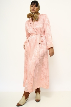 Robe rosa vintage longo ombreira - Capichó Brechó