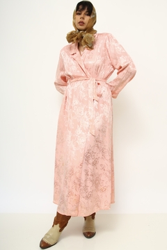 Robe rosa vintage longo ombreira