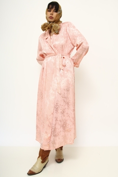 Robe rosa vintage longo ombreira