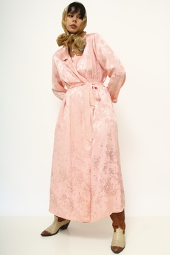 Robe rosa vintage longo ombreira