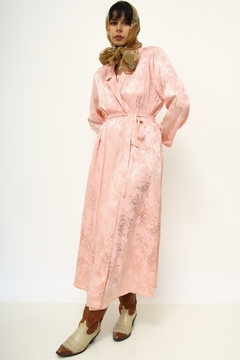 Robe rosa vintage longo ombreira - Capichó Brechó
