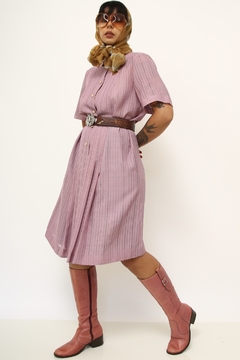 Vestido rosa listras VIGÊE vintage na internet