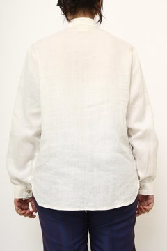 Camisa 100% rami manga longa bordado - loja online