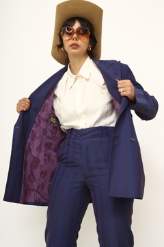 Imagem do Conjunto roxo Blazer + Calça listras MAPPIN