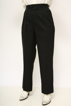 Calça cintura alta preta alfaiataria vintage - loja online