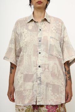 Camisa estampa clarinha vintage manga curta - comprar online