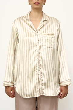 Conjunto pijama Blusa listras + calça vintage - comprar online