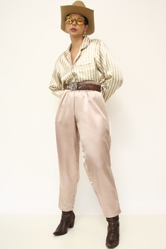 Conjunto pijama Blusa listras + calça vintage na internet