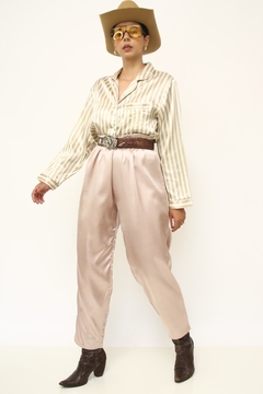 Conjunto pijama Blusa listras + calça vintage na internet