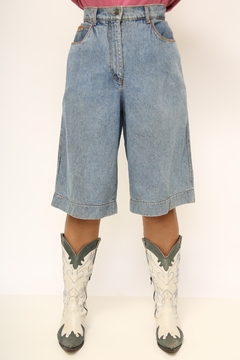 Bermudão vintage cintura alta jeans - Capichó Brechó