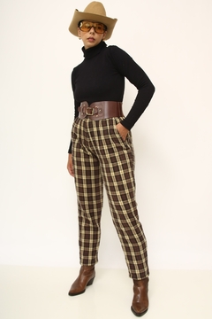 Calça xadrez vintage sales
