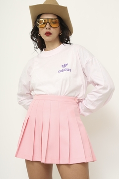 Mini saia rosa forever pregas - loja online