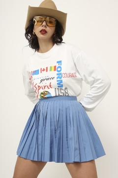 Blusa vintage 90´s manga longa branca - loja online