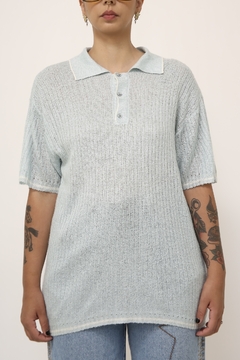 Polo azul vintage tricot - comprar online