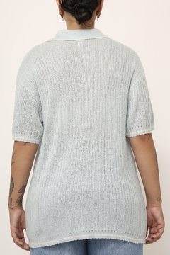 Polo azul vintage tricot na internet