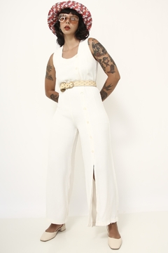 Macacão pantalona branco vintage na internet