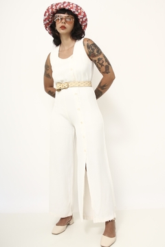 Macacão pantalona branco vintage - comprar online