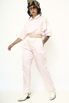 Conjunto rosa jaqueta + calça vintage - comprar online