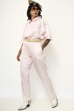 Conjunto rosa jaqueta + calça vintage na internet