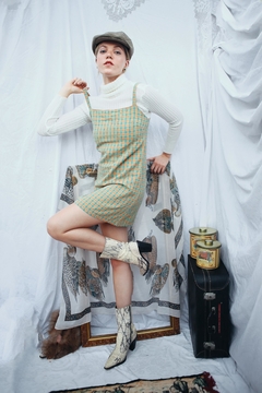 Vestido xadrez vintage algodão 90's - loja online