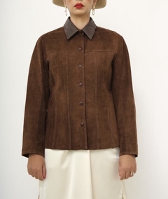 Camisa marrom couro camurça - comprar online