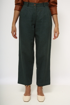 Calça cintura alta verde vintage - comprar online