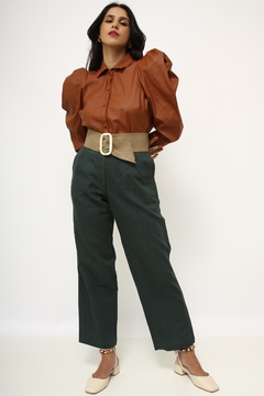 Calça cintura alta verde vintage