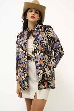 Blazer estampado vintage feltro