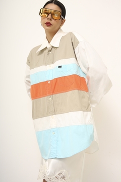 Camisa tricolor ampla XGG vintage