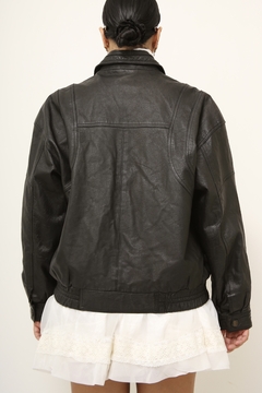 Jaqueta couro bomber vintage - comprar online