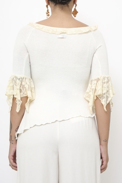 Blusa malha com renda vintage - comprar online